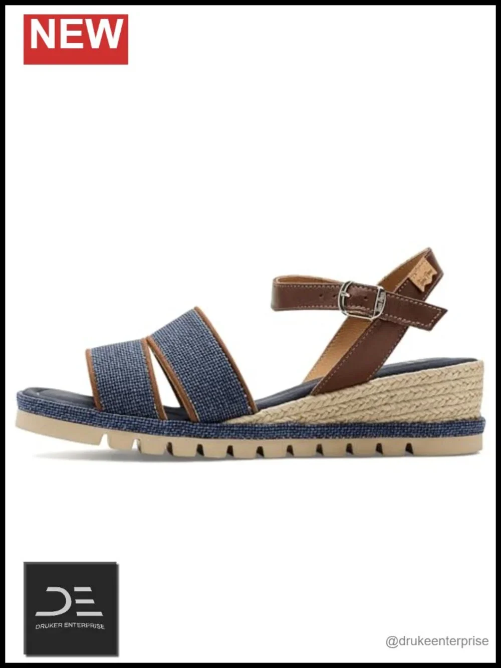 Espadrille Wedge Sandals Open Toe Ankle Strap Jute Midsole Cotton Leather